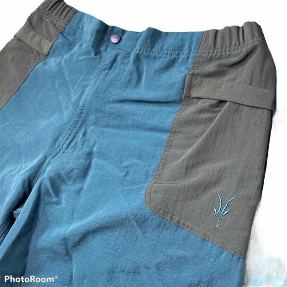IBEX Athletic Shorts Large Green Gray Nylon Hiking - Picture 3 of 6